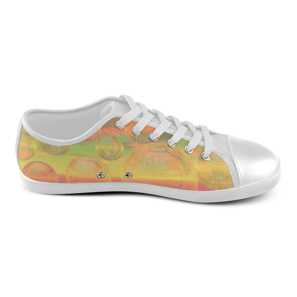 Autumn Ruminations, Abstract Gold Rose Glory Canvas Shoes for Women/Large Size (Model 016)