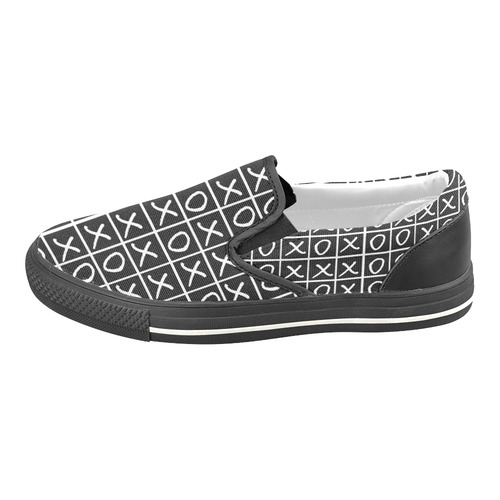 OXO Game - Noughts and Crosses Women's Unusual Slip-on Canvas Shoes (Model 019)