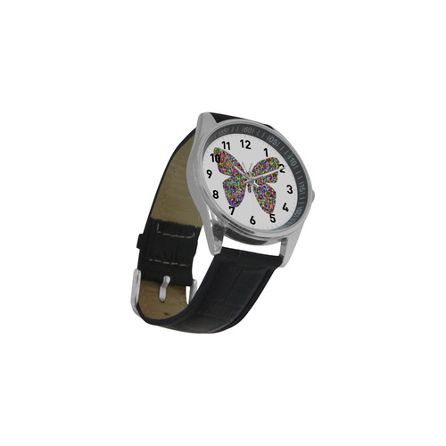 Abstract Triangle Butterfly Men's Casual Leather Strap Watch(Model 211)
