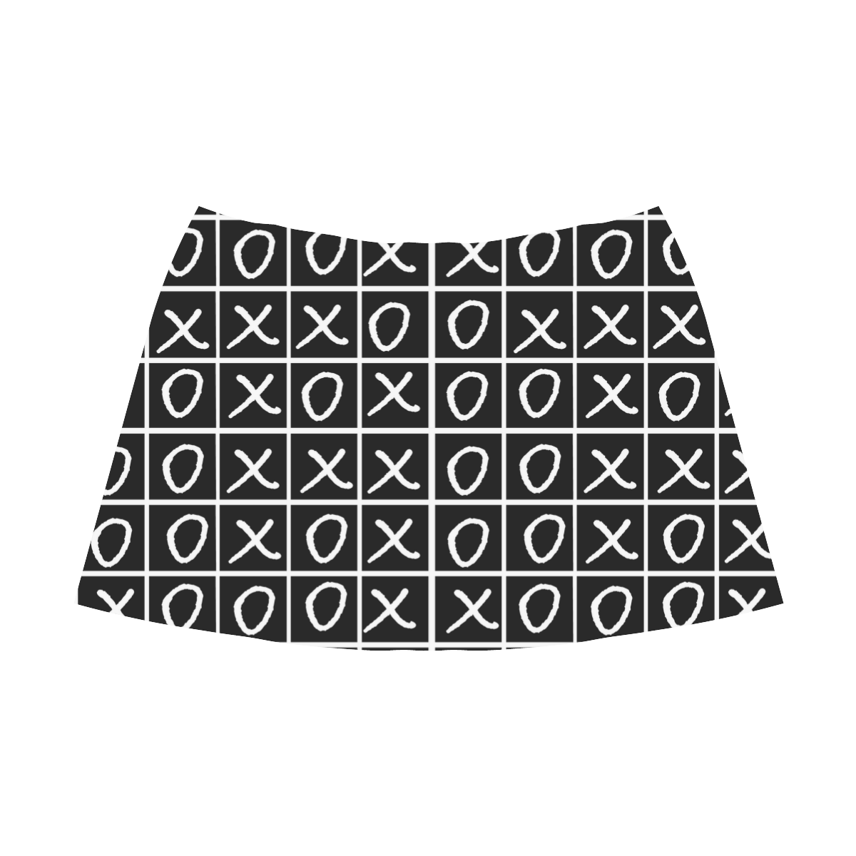 OXO Game - Noughts and Crosses Mnemosyne Women's Crepe Skirt (Model D16)
