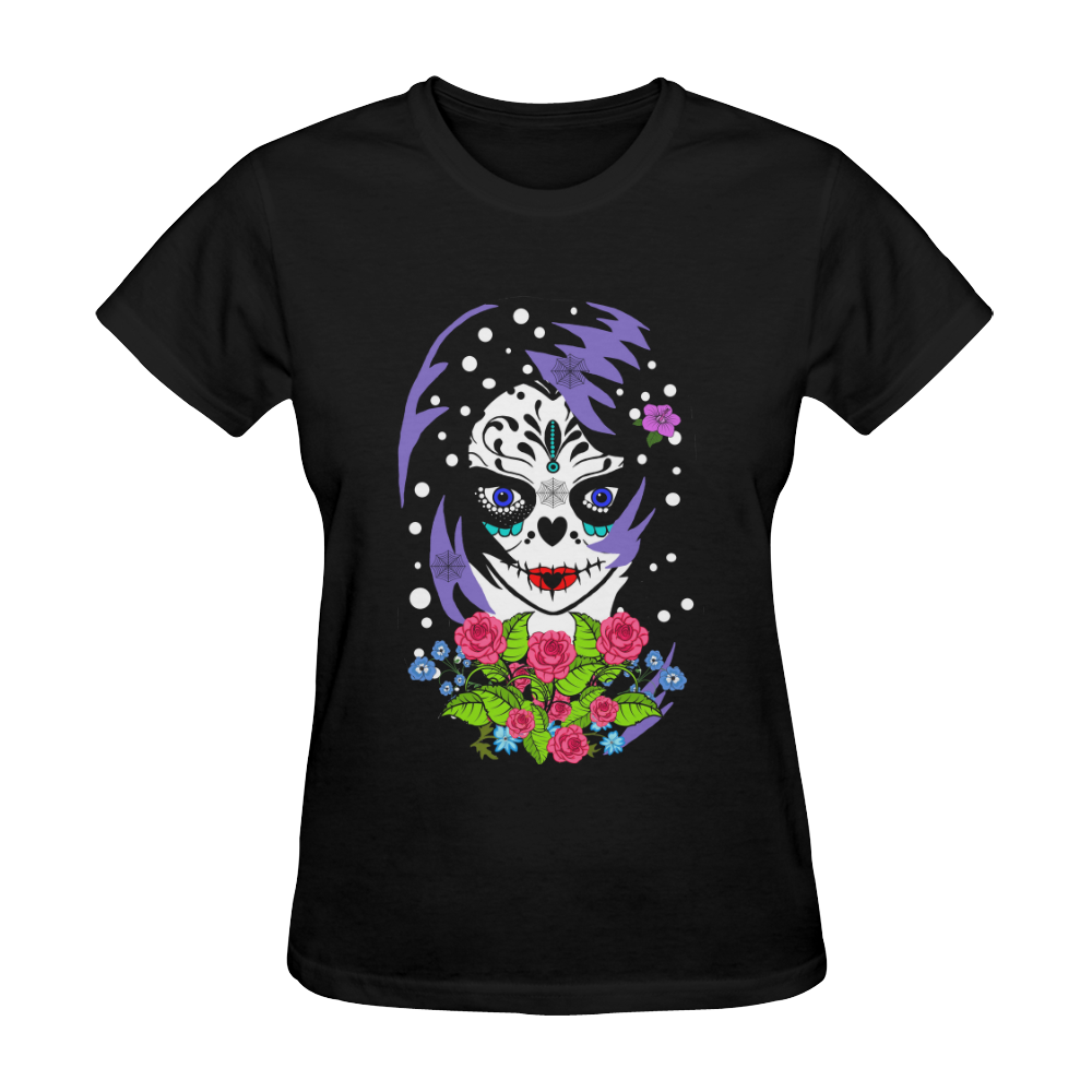 emo sugar skull large Sunny Women's T-shirt (Model T05)