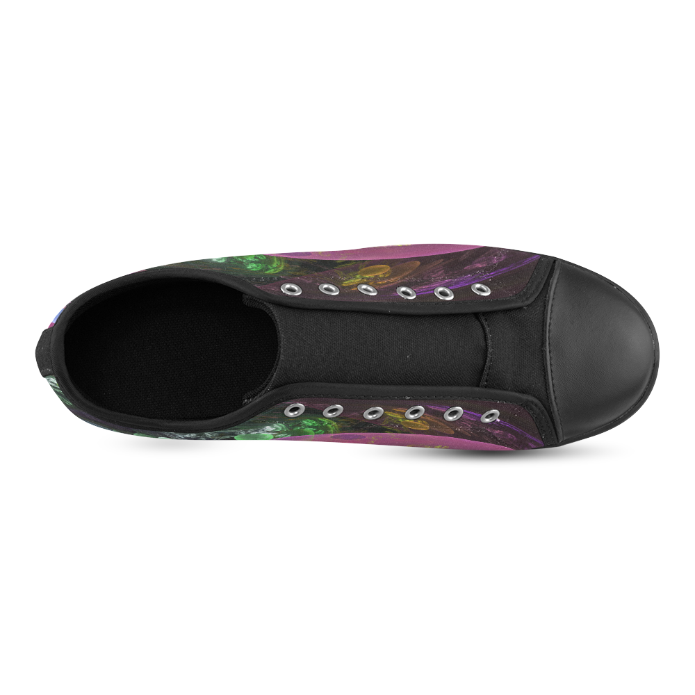 Creation of the Rainbow Galaxy, Abstract Rainbow Canvas Shoes for Women/Large Size (Model 016)
