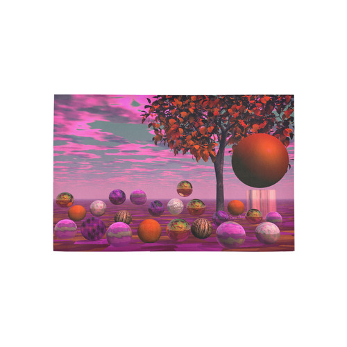 Bittersweet Opinion, Abstract Raspberry Maple Tree Area Rug 5'x3'3''
