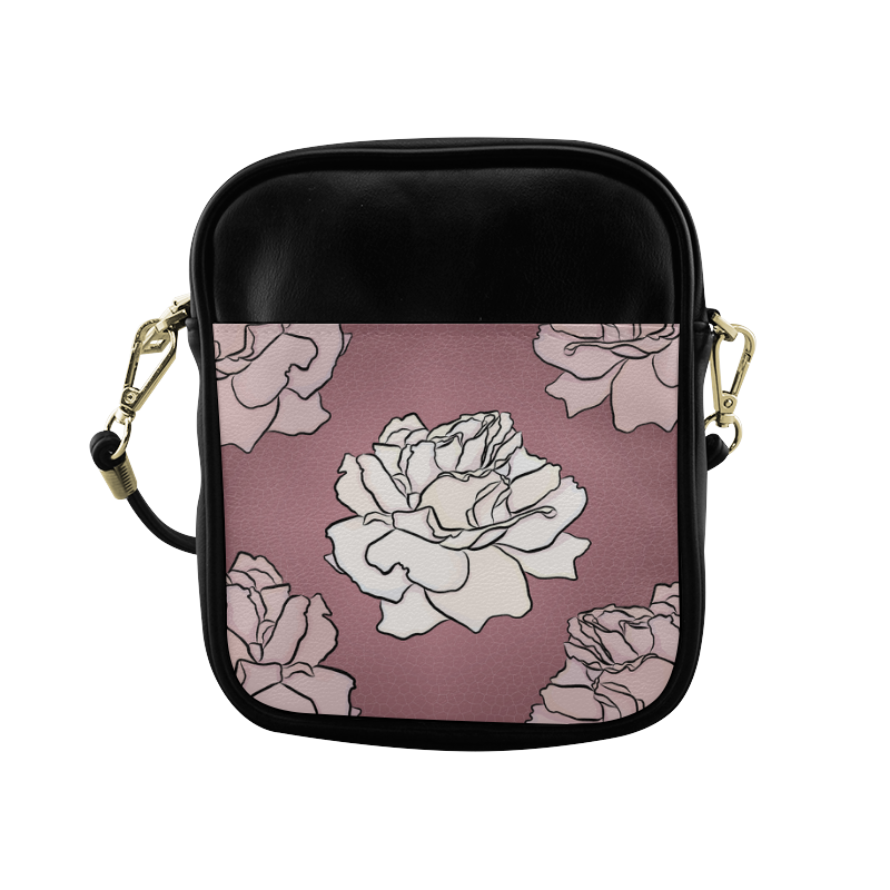 Mauve Roses Sling Bag (Model 1627)