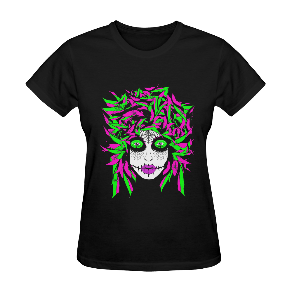Spider lady sugar skull Sunny Women's T-shirt (Model T05)