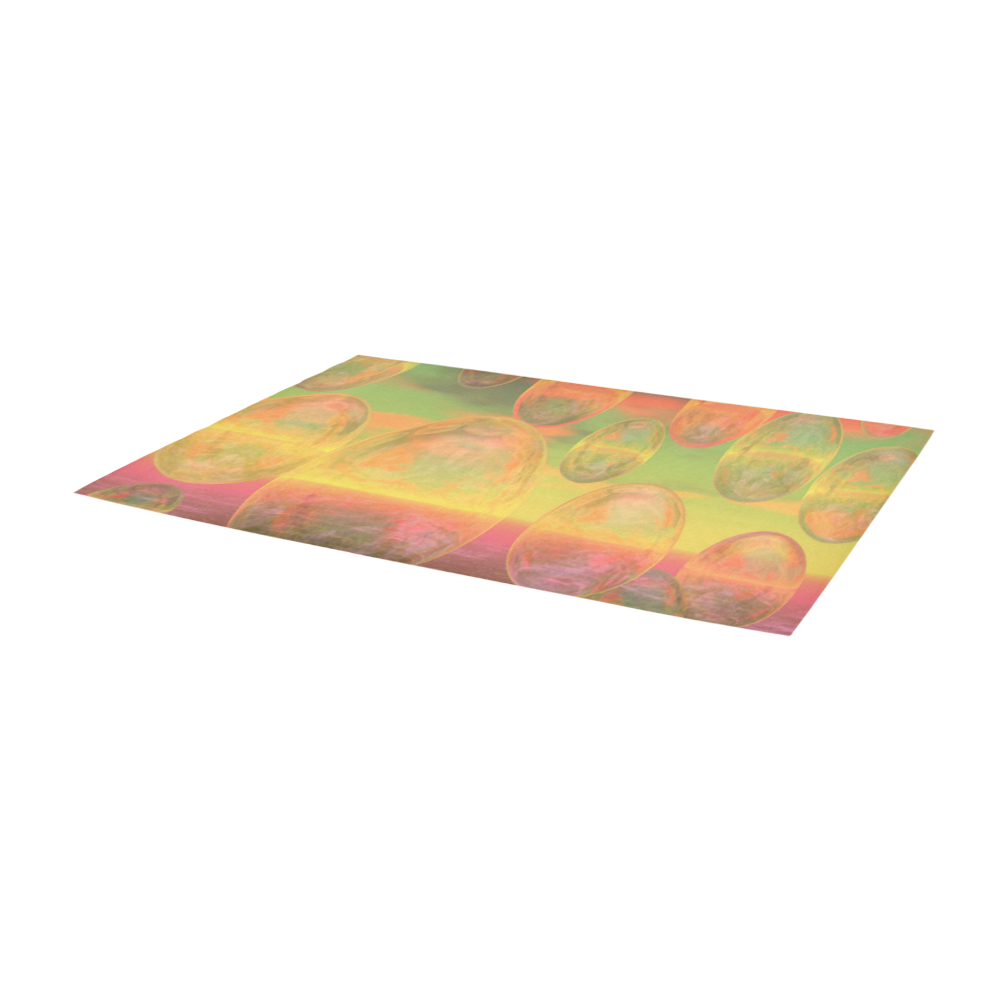 Autumn Ruminations, Abstract Gold Rose Glory Area Rug 9'6''x3'3''