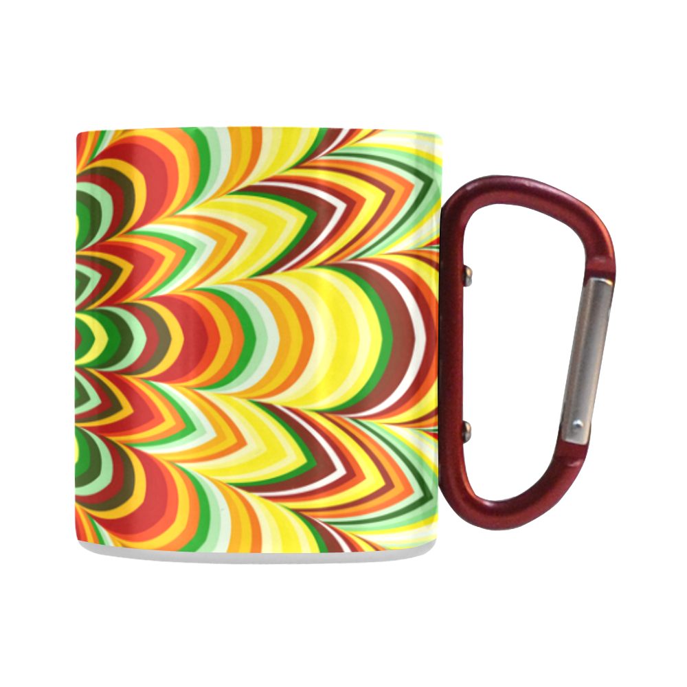 Colorful flower striped mandala Classic Insulated Mug(10.3OZ)