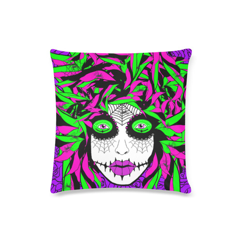 Spider lady sugar skull Custom Zippered Pillow Case 16"x16"(Twin Sides)