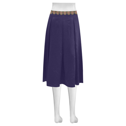 K107 Bronze / Golden Medallion Shield Mnemosyne Women's Crepe Skirt (Model D16)