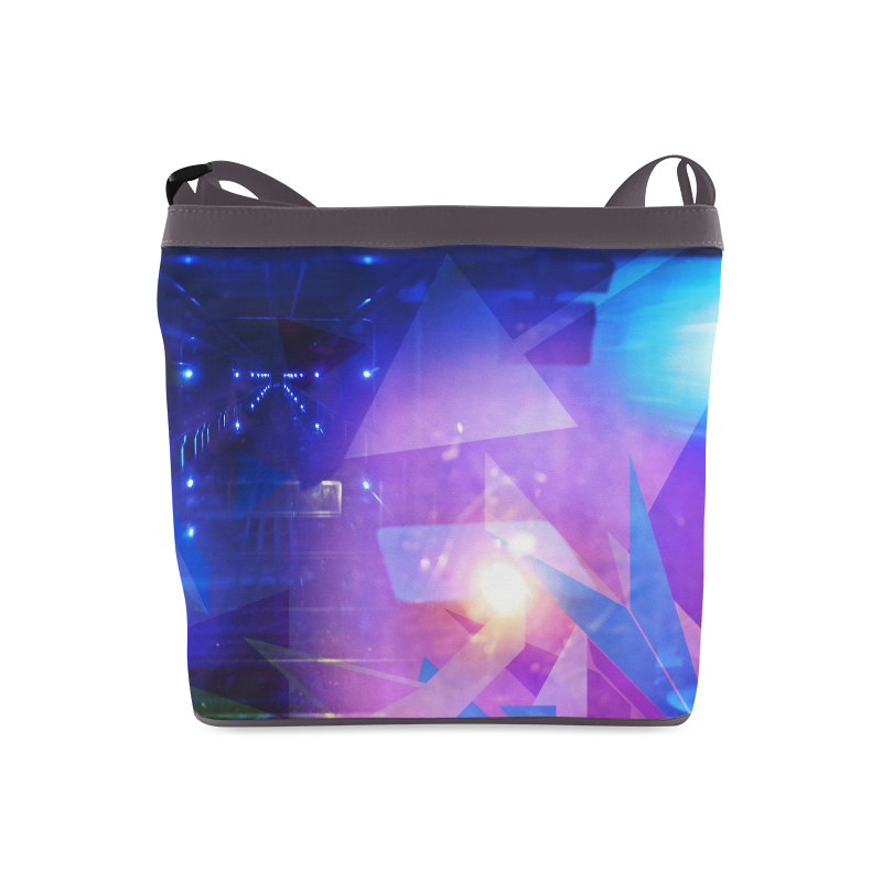 Purple Abstract Triangles Crossbody Bags (Model 1613)