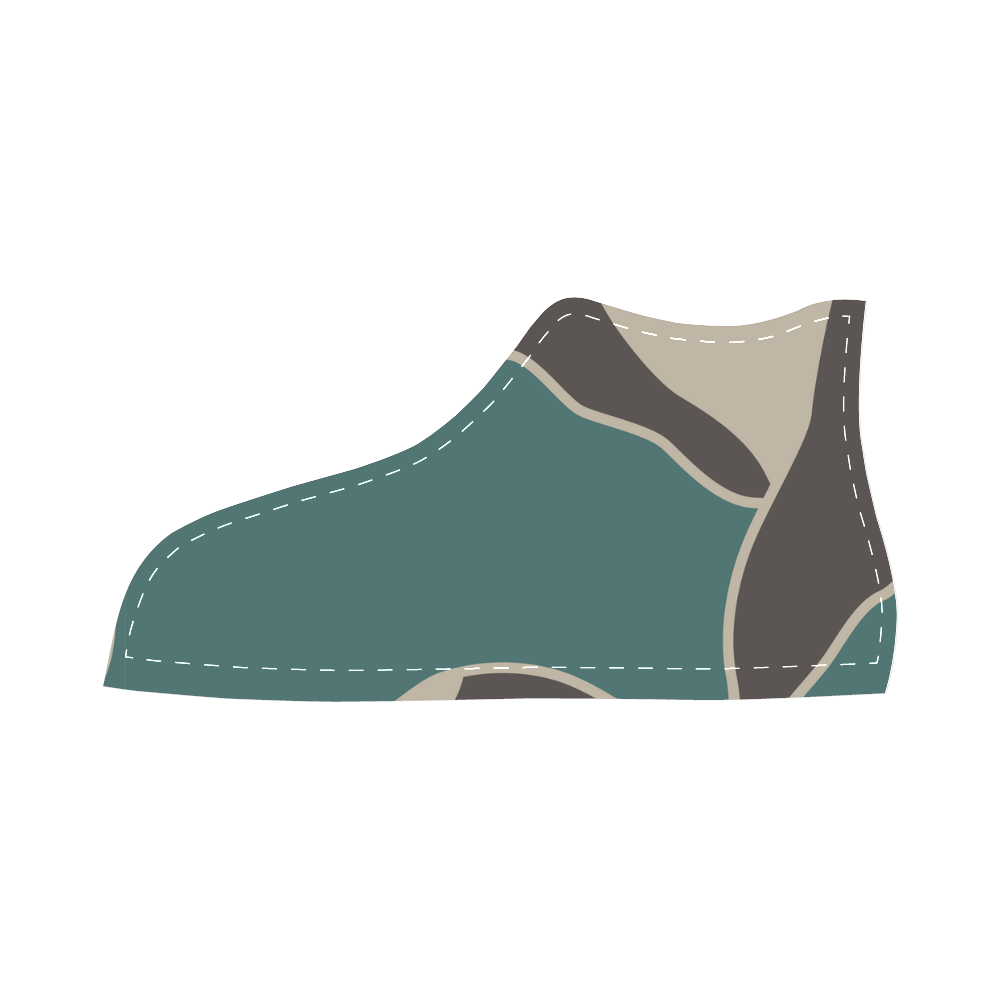 Kids CAMO designers edition : brown and cobalt 2016 artistic line High Top Canvas Kid's Shoes (Model 002)