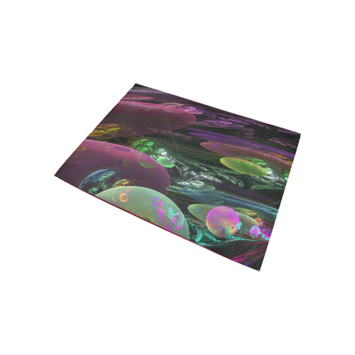 Creation of the Rainbow Galaxy, Abstract Rainbow Area Rug 5'3''x4'