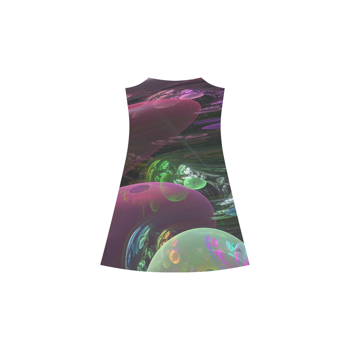 Creation of the Rainbow Galaxy, Abstract Rainbow Alcestis Slip Dress (Model D05)