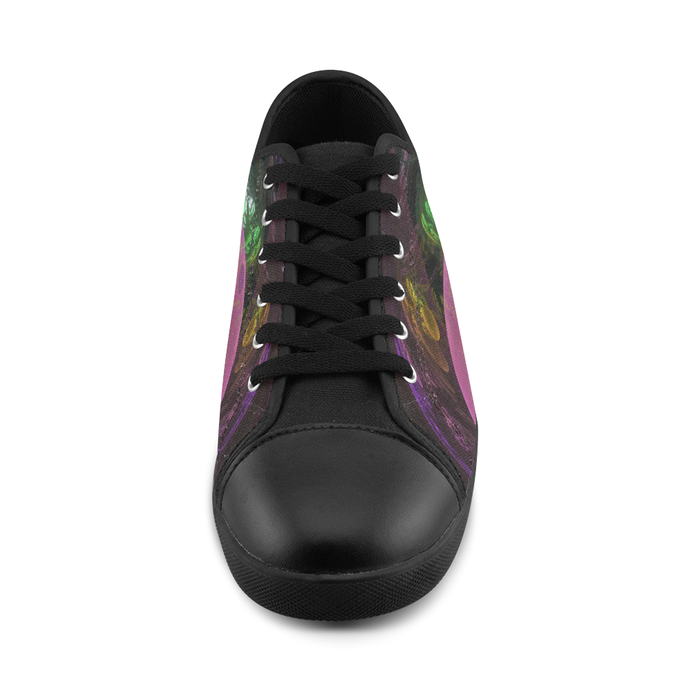 Creation of the Rainbow Galaxy, Abstract Rainbow Canvas Shoes for Women/Large Size (Model 016)