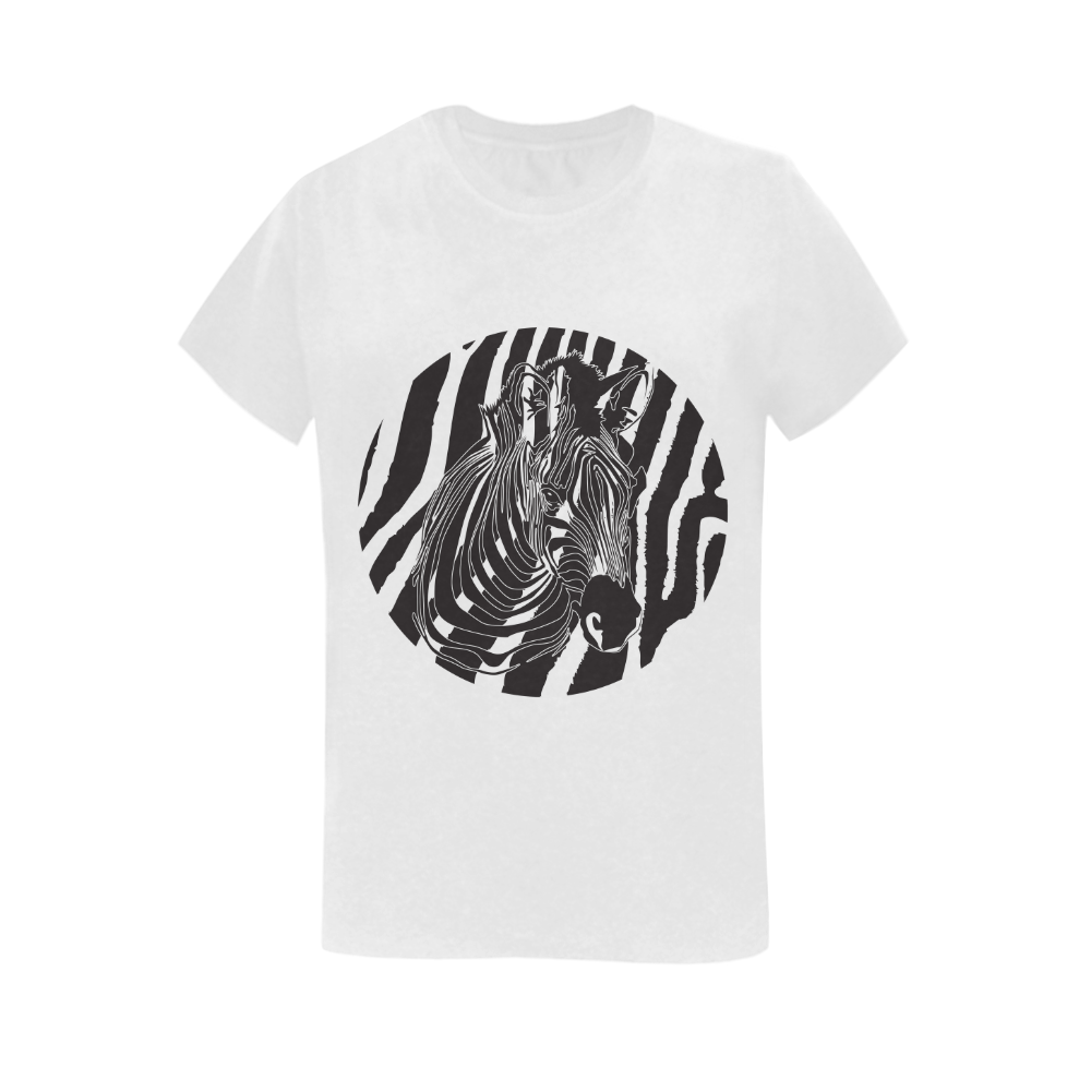 Zebra Women's T-Shirt in USA Size (Two Sides Printing)