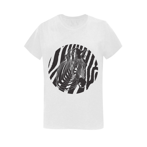 Zebra Women's T-Shirt in USA Size (Two Sides Printing)