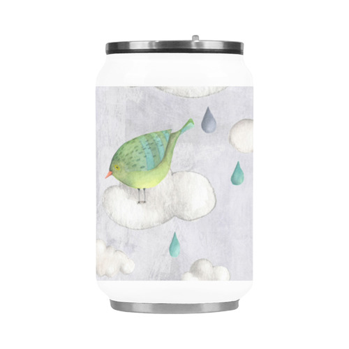 Birds bird animal cloud rain - cute watercolor Illustration Stainless Steel Vacuum Mug (10.3OZ)