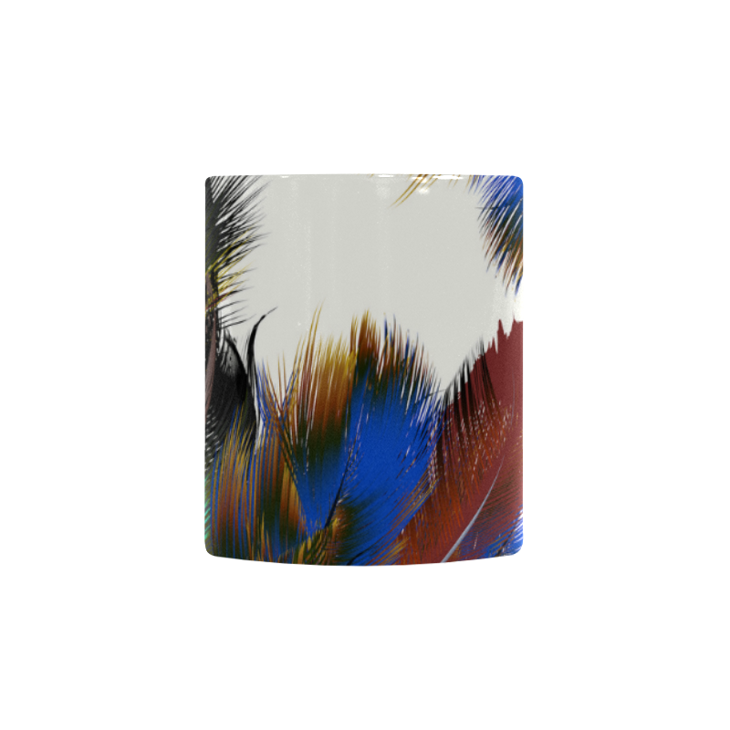 Peacock Feathers : brown and deep blue designers edition : NEW LINE 2016 of designers luxury Mugs Custom Morphing Mug