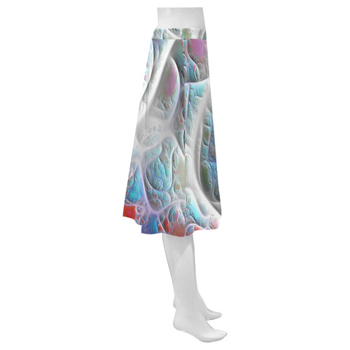 Blue & White Quilt, Abstract Delight Mnemosyne Women's Crepe Skirt (Model D16)
