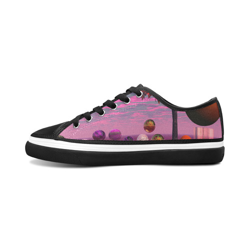 Bittersweet Opinion, Abstract Raspberry Maple Tree Women's Canvas Zipper Shoes/Large Size (Model 001)