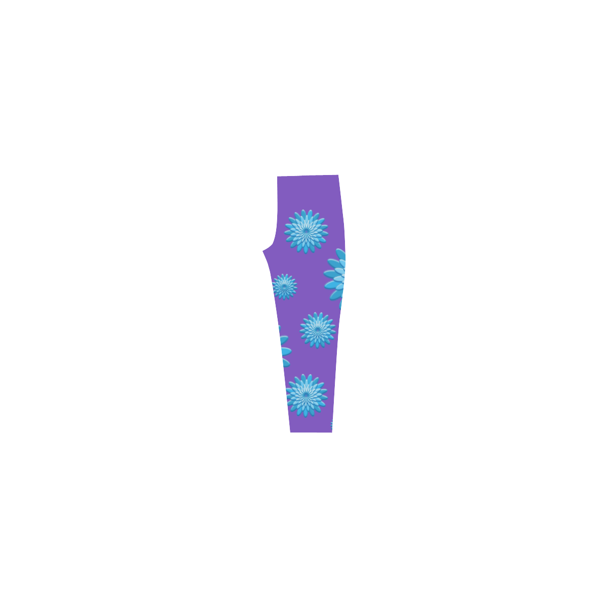 blue flowers Capri Legging (Model L02)