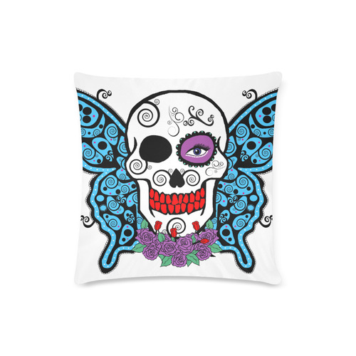 winged skull Custom Zippered Pillow Case 16"x16"(Twin Sides)
