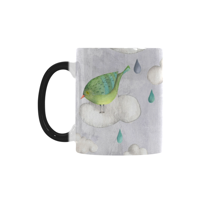 Autum Birds clouds rain pattern Custom Morphing Mug