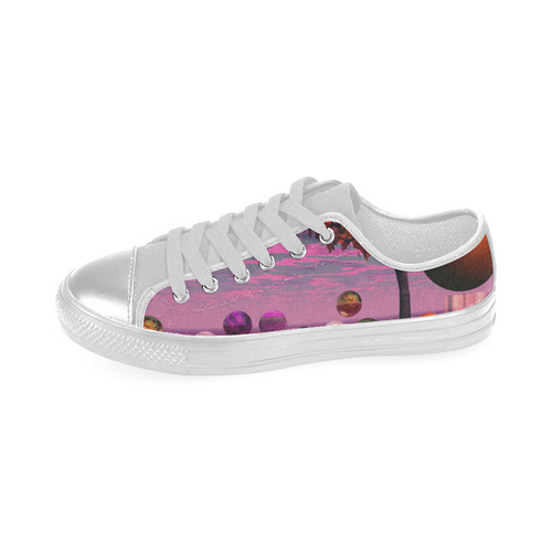 Bittersweet Opinion, Abstract Raspberry Maple Tree Canvas Women's Shoes/Large Size (Model 018)