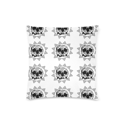 Skull Cross Bone Pattern Custom Zippered Pillow Case 16"x16"(Twin Sides)