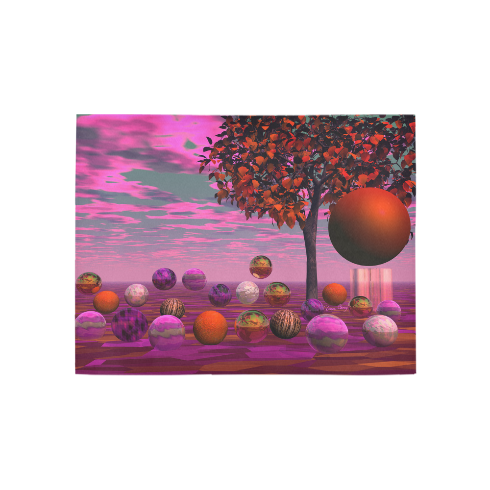 Bittersweet Opinion, Abstract Raspberry Maple Tree Area Rug 5'3''x4'