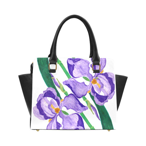 Purple Iris Diagonal Classic Shoulder Handbag (Model 1653) | ID: D896196