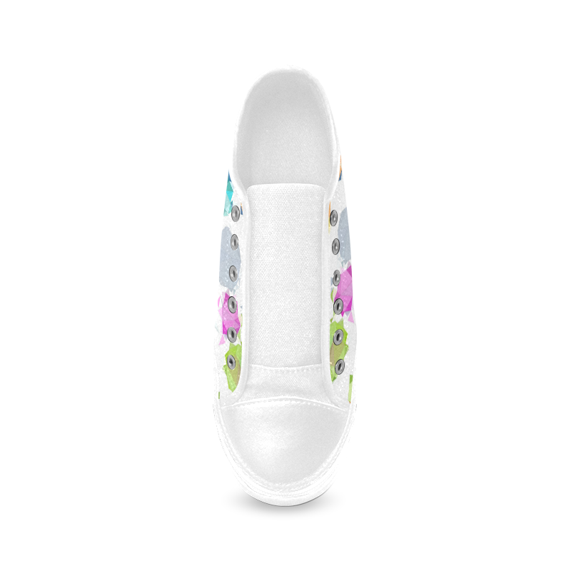 Colorful Diamonds Dream Women's Canvas Zipper Shoes/Large Size (Model 001)