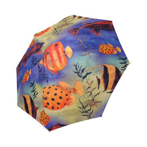 Animal fish - Colorful underwater world pattern Foldable Umbrella (Model U01)