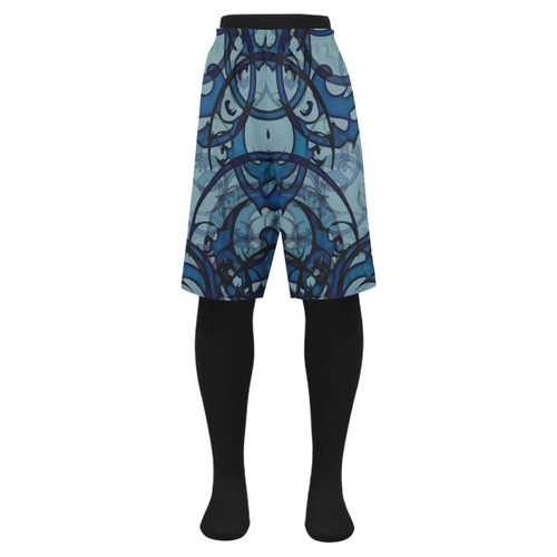 black and blue abstract Men's Swim Trunk (Model L21)