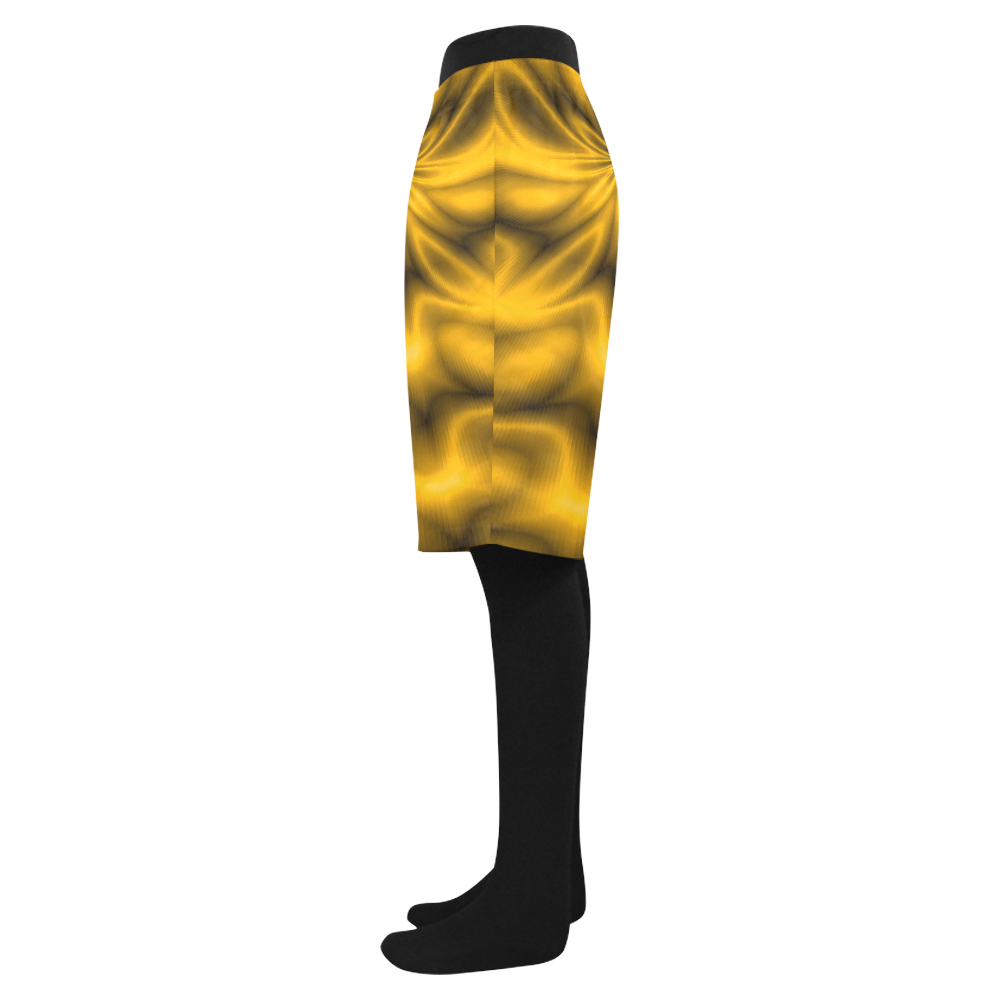 Golden Shiny Swirl Men's Swim Trunk (Model L21)