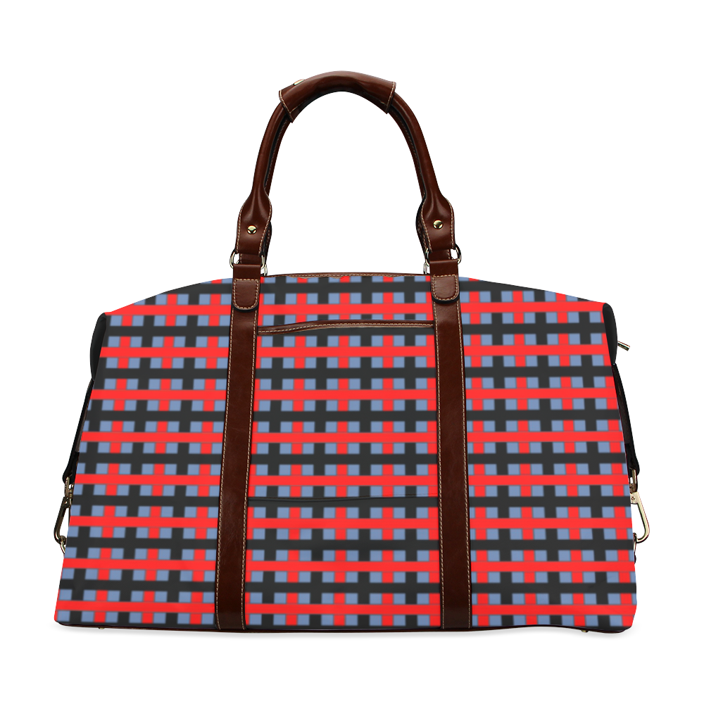RED CHECKER Classic Travel Bag (Model 1643) Remake