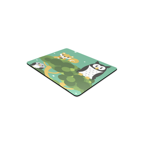 Beautiful Squirrel Bird Owl Tree Forest Nature Rectangle Mousepad