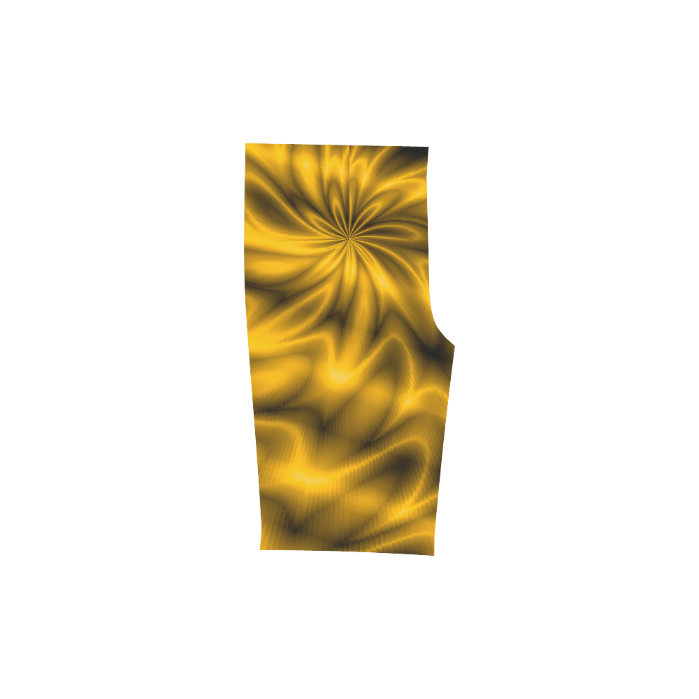 Golden Shiny Swirl Men's Swim Trunk (Model L21)