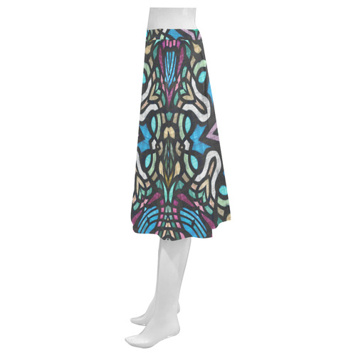Stained Glass 3 Mnemosyne Women's Crepe Skirt (Model D16)