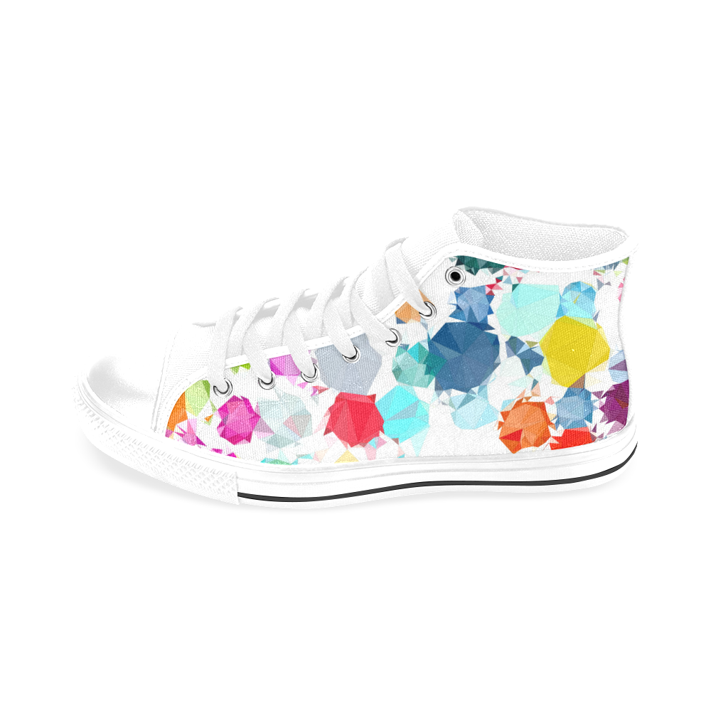 Colorful Diamonds Dream Men’s Classic High Top Canvas Shoes /Large Size (Model 017)