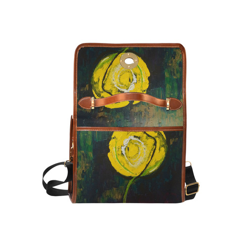 Golden Rose Acrylic Waterproof Canvas Bag/All Over Print (Model 1641)