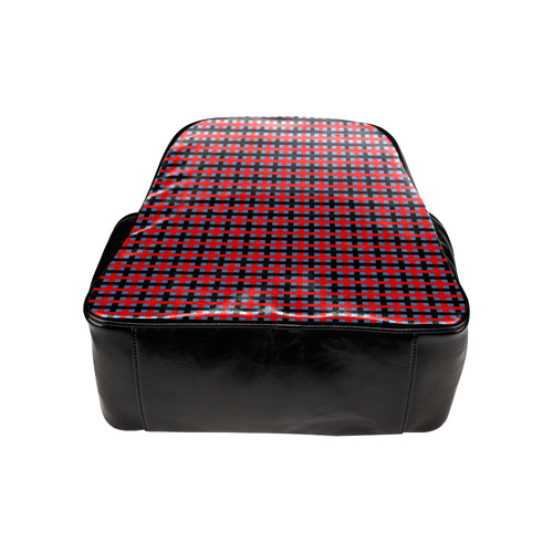 RED CHECKER Multi-Pockets Backpack (Model 1636)