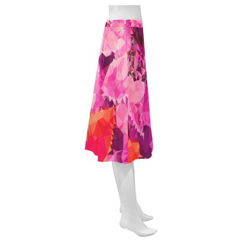 Geometric Magenta Garden Mnemosyne Women's Crepe Skirt (Model D16)