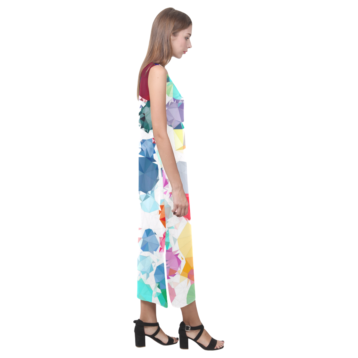 Colorful Diamonds Dream Phaedra Sleeveless Open Fork Long Dress (Model D08)