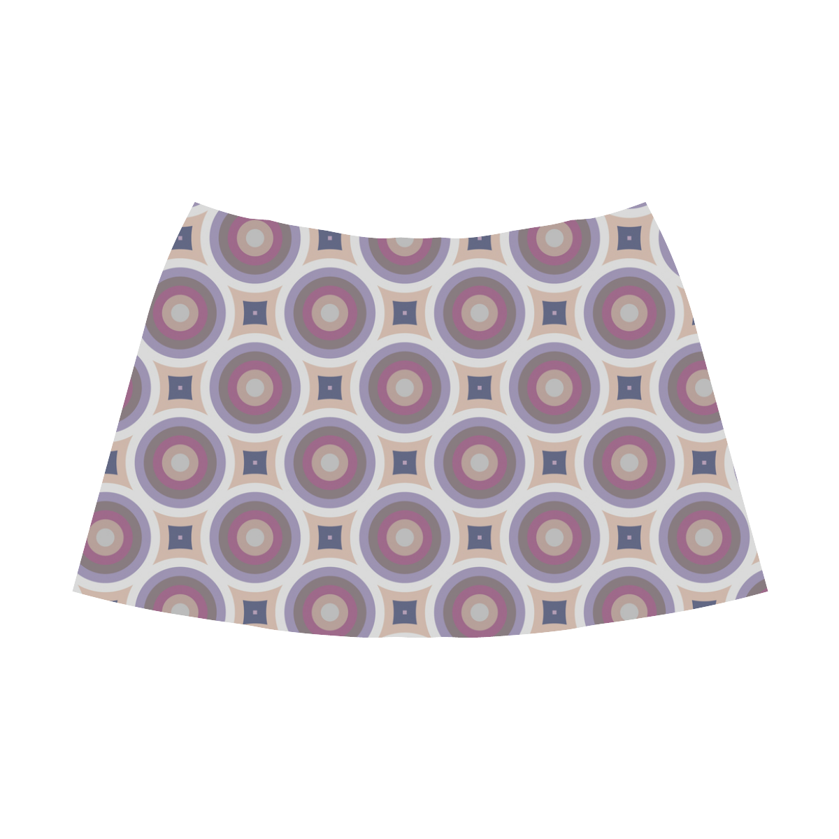 purple geometric pattern Mnemosyne Women's Crepe Skirt (Model D16)