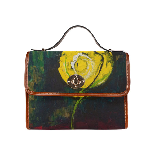 Golden Rose Acrylic Waterproof Canvas Bag/All Over Print (Model 1641)