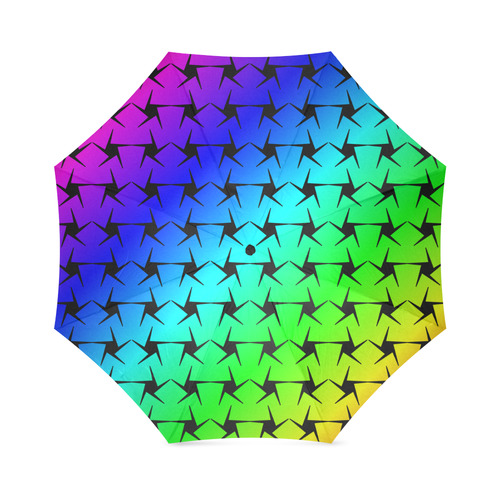 Colorful Black Star Foldable Umbrella (Model U01)