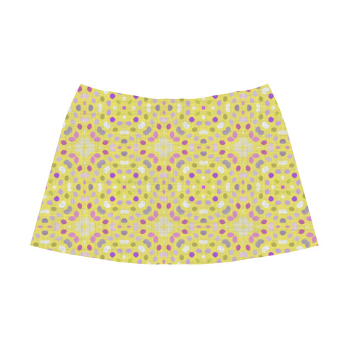 pink purple and yellow dots Mnemosyne Women's Crepe Skirt (Model D16)