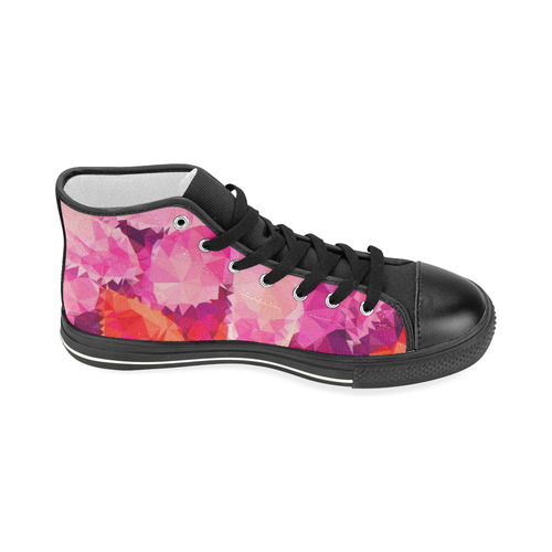 Geometric Magenta Garden Women's Classic High Top Canvas Shoes (Model 017)