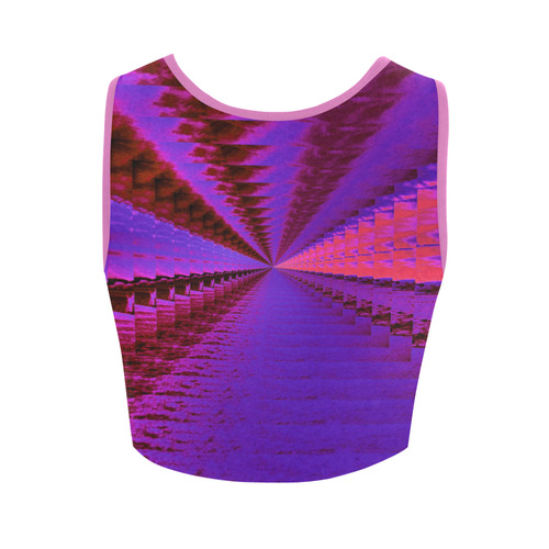 pINK sWIRL Women's Crop Top (Model T42)